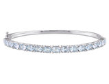 7.00 Carat (ctw) Light Aquamarine Bangle Bracelet in Sterling Silver
